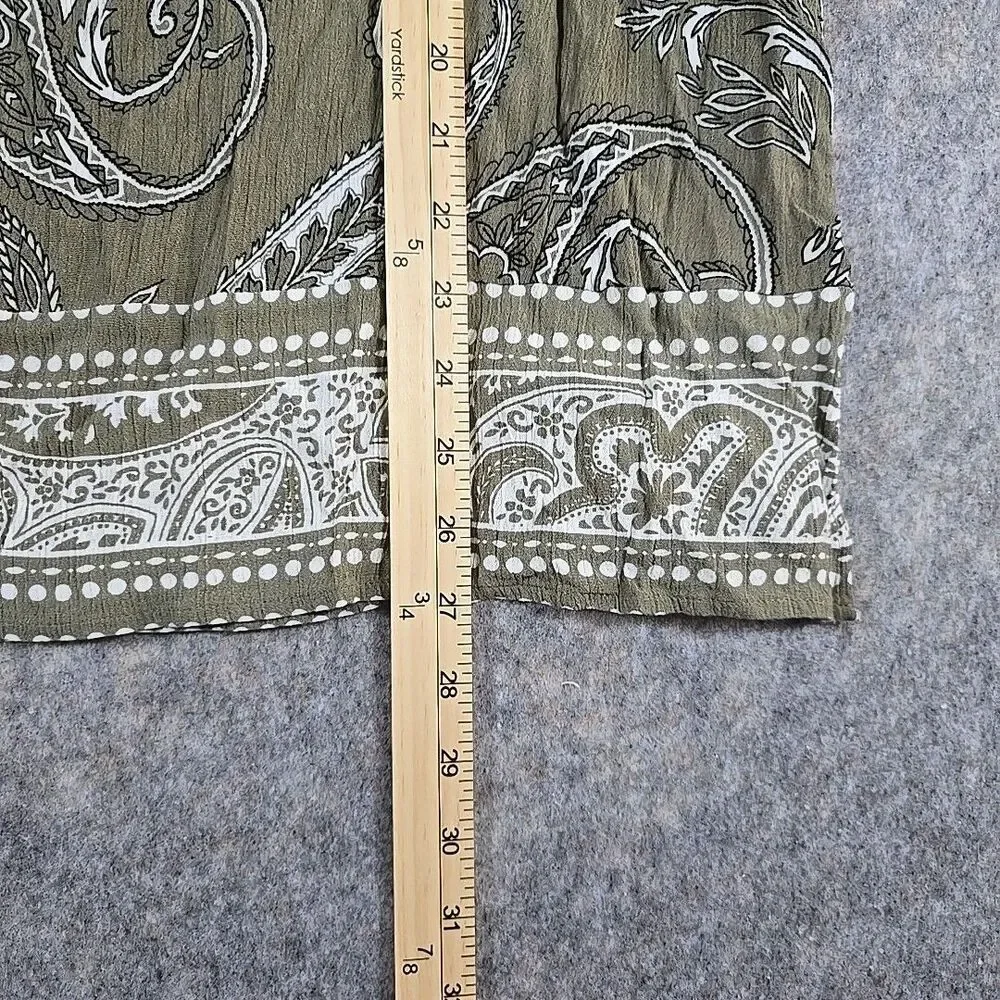 Soho Jeans Women's Size XL Olive Green Paisley Print Halter Sleeveless Tank Top